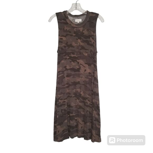 Mud Pie Size Med Women's Green Camouflage Pullover Tank Dress Camo Pockets - Picture 1 of 9